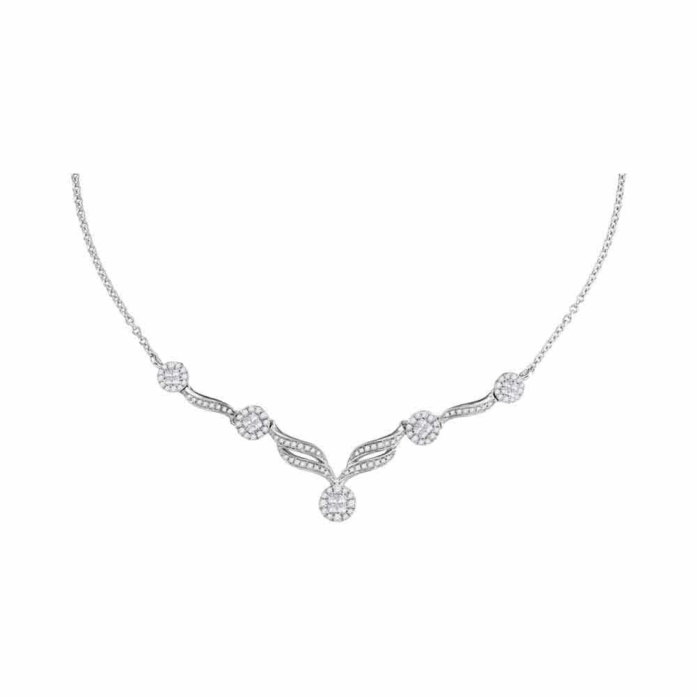 Diamond Solitaire Pendant - Princess Pendant - 1/2 Carat 0.40ct Princess Cut  in 14K White Gold | Brillianteers
